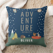 Coussin Adventure Await Woodland Boy Kids Décor (Couverture)