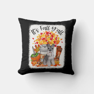 Coussin Affaire Y'all Schnauzer Dog Halloween Thanksgivi