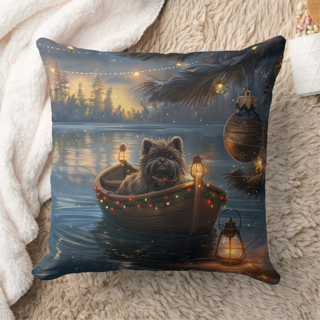 Coussin Affenpinscher Festive Christmas Voyage (Couverture)