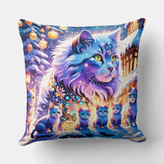 Coussin Affichage des chats de Noël