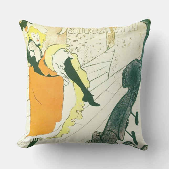 Coussin Affiche 1893 de danse de Français (Recto)