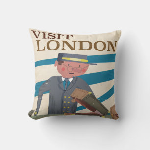 Coussin Affiche d'art de voyage vintage Visit London