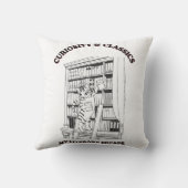 Coussin Affiche d'art esthétique de bibliothécaire félin (Verso)