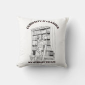 Coussin Affiche d'art esthétique de bibliothécaire félin (Recto)