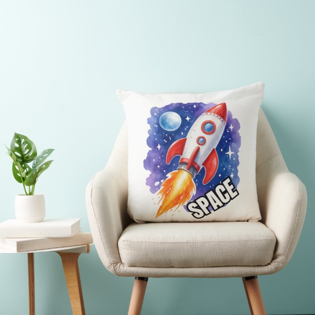 Coussin Affiche d'aventure spatiale | L'aventure vous atte (Chaise)