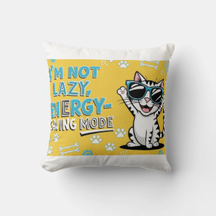 Coussin Affiche de chat drôle, chat de dessin animé portan