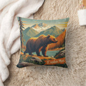 Coussin Affiche de dessin animé ours de style rétro et de (Couverture)