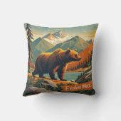 Coussin Affiche de dessin animé ours de style rétro et de (Verso)