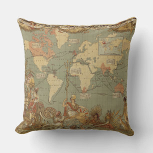 Coussin Affiche de la carte du monde de l'Empire britanniq