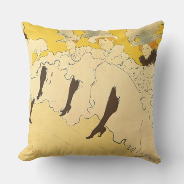 Coussin Affiche de la danseuse jaune de Toulouse Lautrec (Recto)