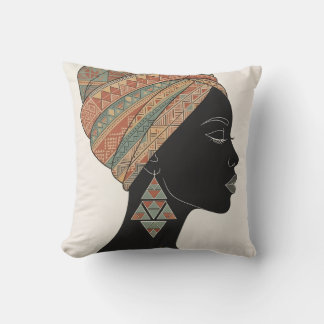 Coussin Affiche de la Reine Africaine - Art mural de femme
