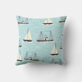 Coussin Affiche de motifs de pêche nautiques (Verso)