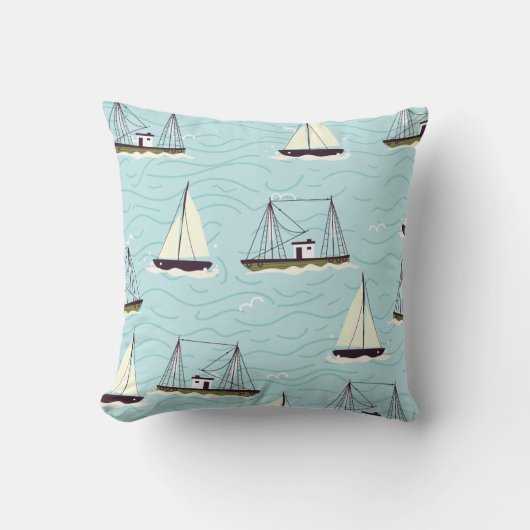 Coussin Affiche de motifs de pêche nautiques (Recto)