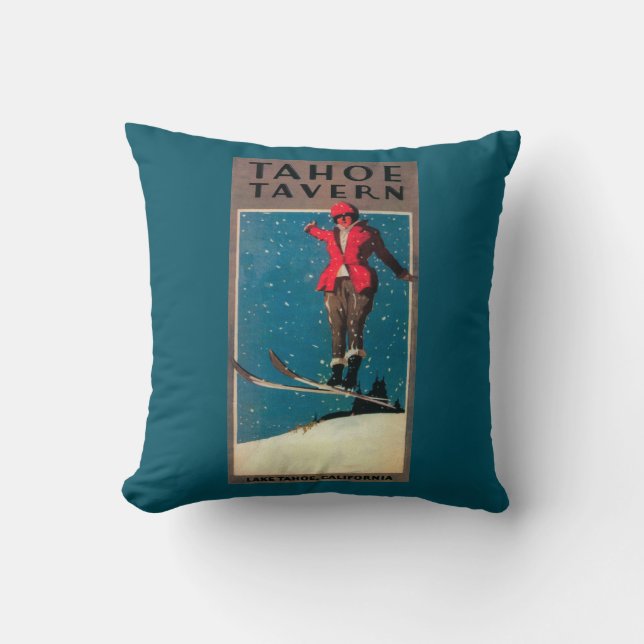 Coussin Affiche de promo de taverne de Tahoe (Recto)