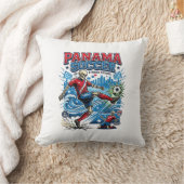 Coussin Affiche de style de squelette de football de Panam (Couverture)