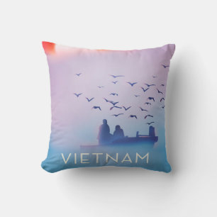 Coussin Affiche de vacances soleil du soir Vietnam