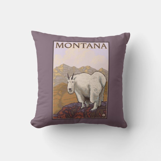Coussin Affiche de Vintage voyage de chèvre de (Recto)