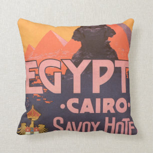 Coussin Affiche de Vintage voyage du Caire Egypte
