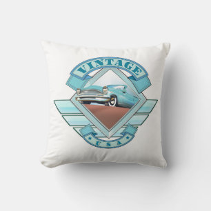 Coussin Affiche de vol de style vintage 50's Voir l'Amériq