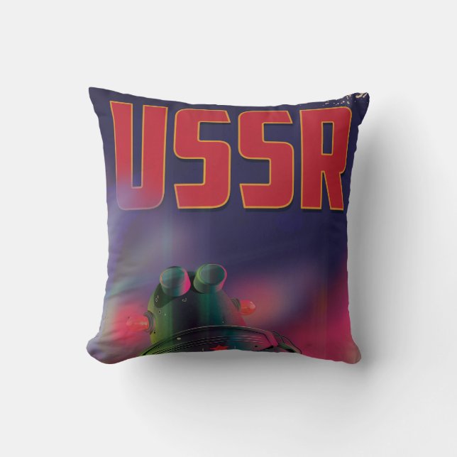 Coussin Affiche de voyage de dessin animé de la Russie sov (Recto)
