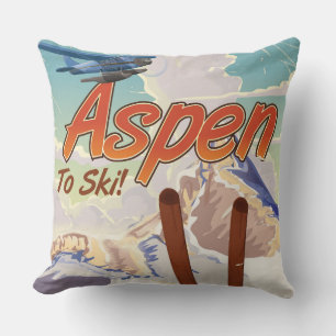 Coussin Affiche de voyage de dessin animé Viking pour voya