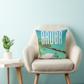 Coussin Affiche de voyage de la plage hamac d'Aruba (Chaise)