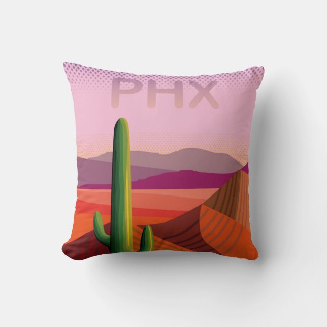 Coussin Affiche de voyage de Phoenix Arizona | (Recto)