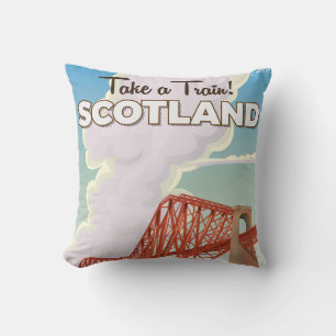 Coussin Affiche de voyage du quatrième pont d'Écosse.
