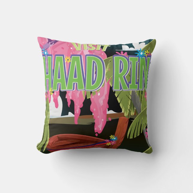 Coussin Affiche de voyage Haad Rin Thaïlande (Recto)