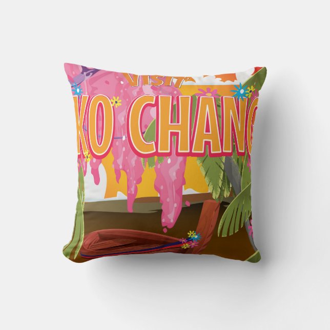 Coussin Affiche de voyage Ko Chang Thaïlande (Recto)