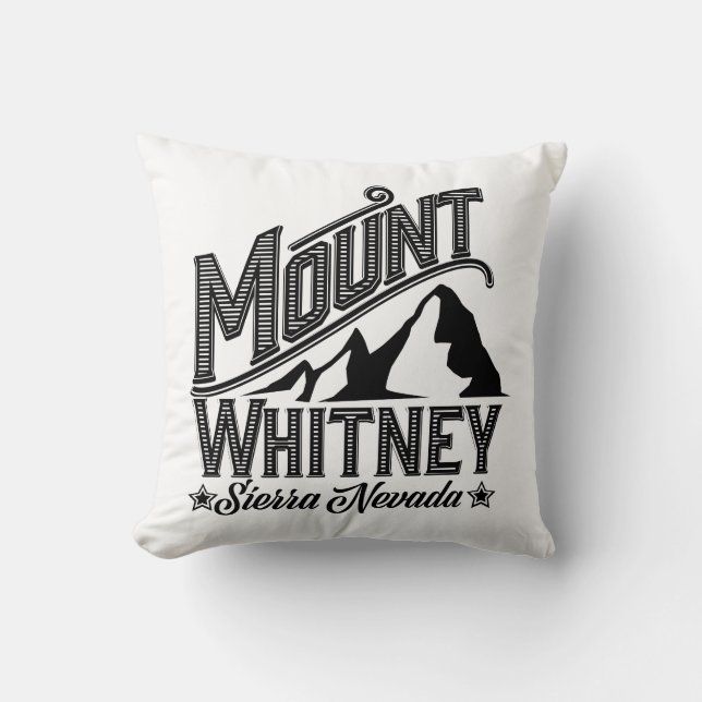 Coussin Affiche de voyage Mount Whitney Sierra Nevada (Recto)