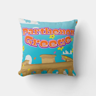 Coussin Affiche de voyage Parthénon Grèce.