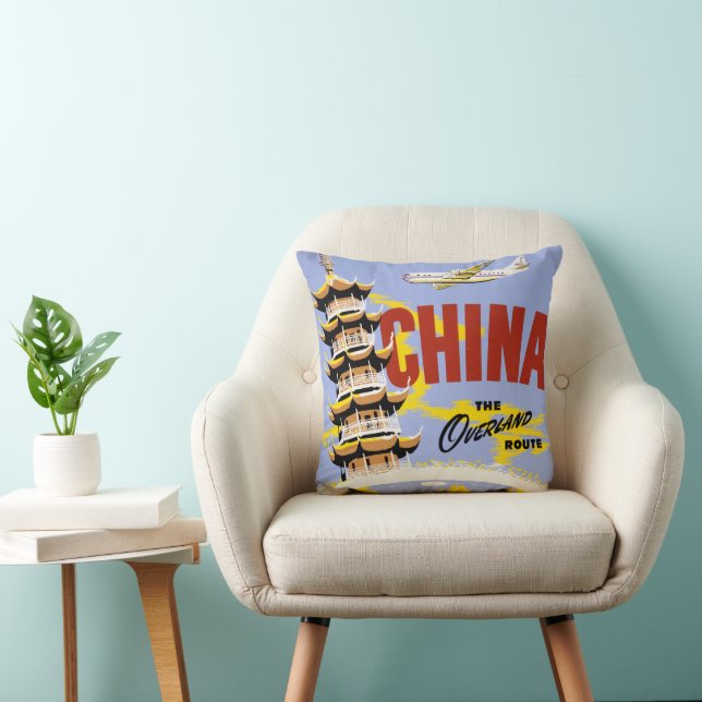 Coussin Affiche de voyage pour Northwest Orient Airlines (Chaise)