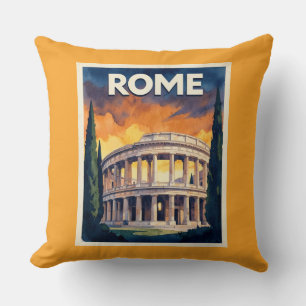 Coussin Affiche de voyage rétro Rome