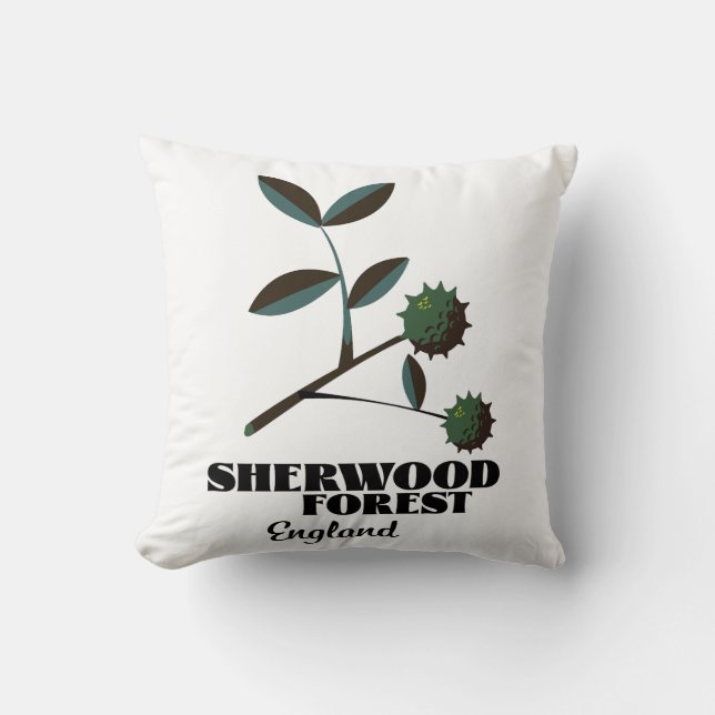 Coussin Affiche de voyage Sherwood Forest Angleterre Class (Recto)