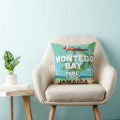 Coussin Affiche de voyage vintage Montego Bay Jamaïque (Chaise)