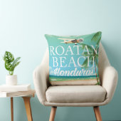 Coussin Affiche de voyage vintage Rotan Beach Honduras (Chaise)