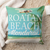 Coussin Affiche de voyage vintage Rotan Beach Honduras (Couverture)