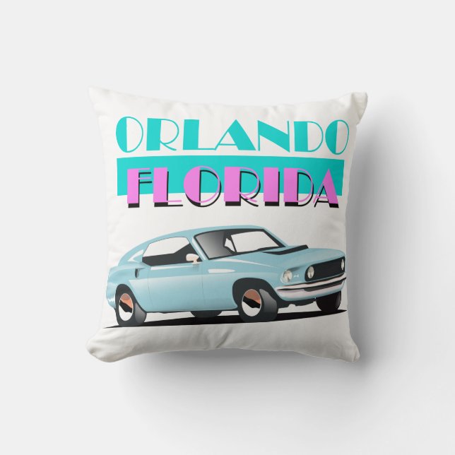 Coussin Affiche des années 80 d'Orlando Floride (Recto)