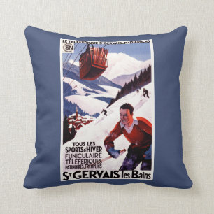 Coussin Affiche ferroviaire de promo de funiculaire de
