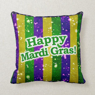 Coussin Affiche heureuse de mardi gras