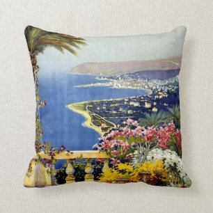 Coussin Affiche méditerranéenne italienne 1920 de voyage