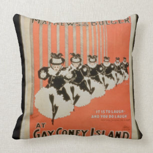 Coussin Affiche pour "Mathews et Bulger" chez Coney Island