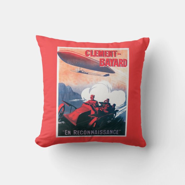 Coussin Affiche promotionnelle de dirigeable d'Adjudant (Recto)