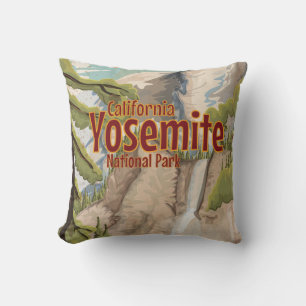 Coussin Affiche vintage de Yosemite