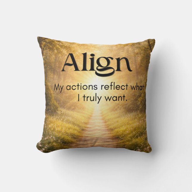 Coussin Affirmation de mentalité pour un espace de bien-êt (Recto)