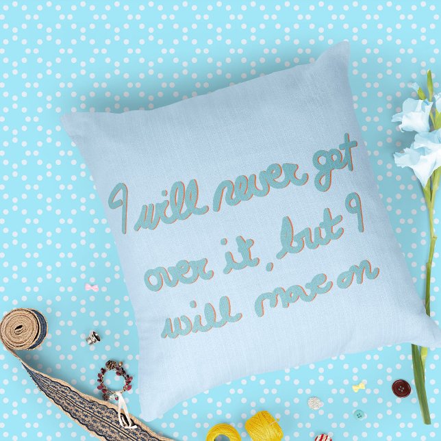 Coussin Affirmation Émotionnelle Écrite à la Main Encre Bl (Créateur téléchargé)