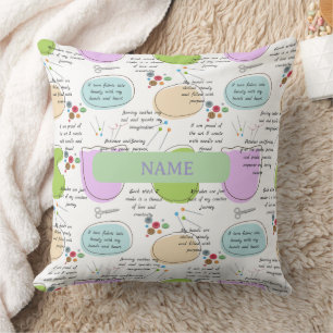 Coussin Affirmations de couture pour artisans / Citations 