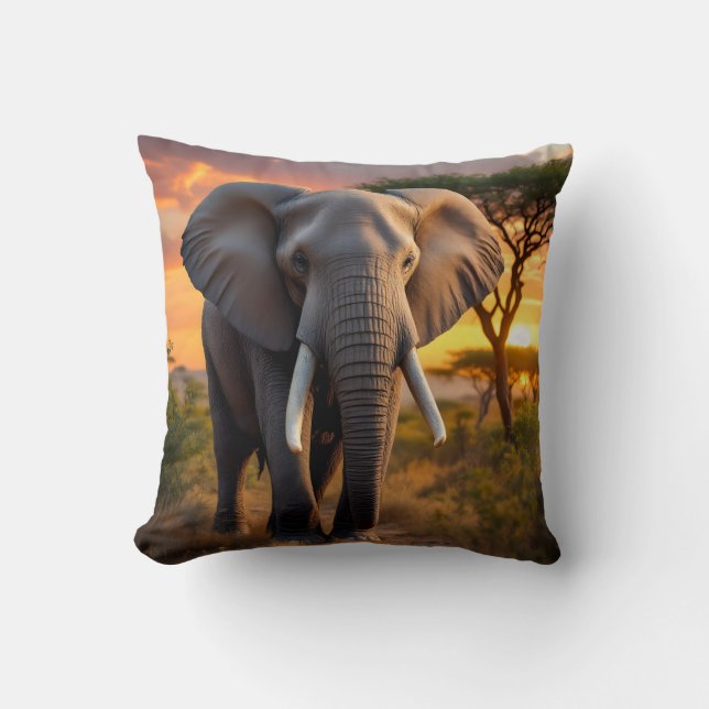 Coussin africain Bull Elephant (Recto)