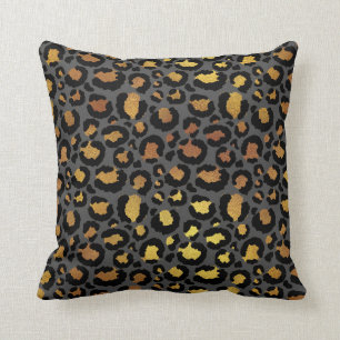 Coussin Africain noir animal de graphite d'or de miel de